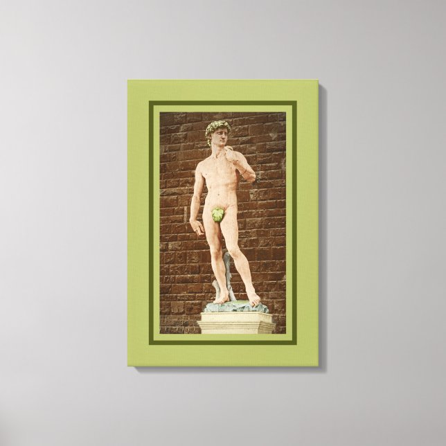 TOILE MICHELANGELO DAVID AVEC FEUILLES DE FIGURE (Recto)