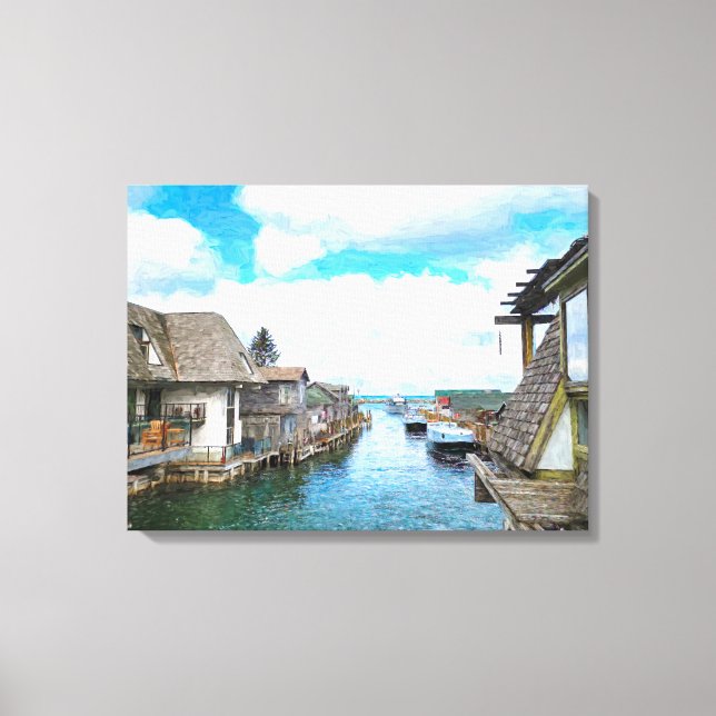 Toile Michigan Fish Town Painting (Recto)