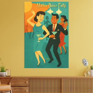 Toile Mid Century Martini Dance Party