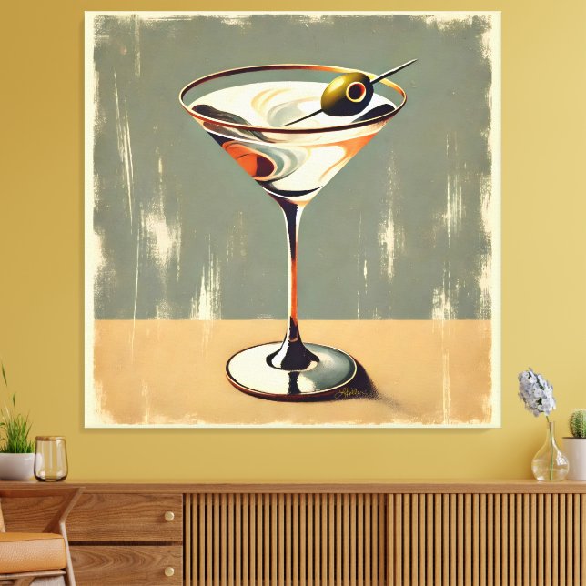 Toile Mid Century Modern 1 Peinture de Martini aux olive (Insitu(Salon))