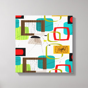 Toile Mid Century Modern Wrapped Canvas Abstract #16