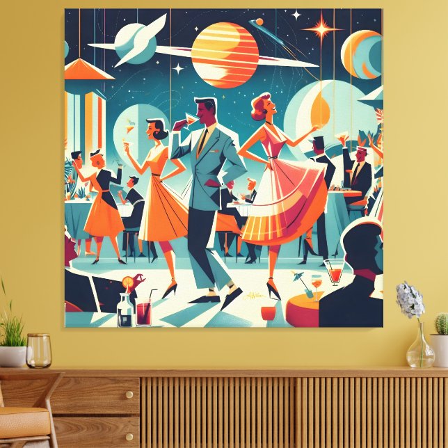 Toile Mid Century Space Age Cocktail Party (Insitu(Salon))