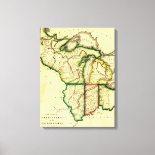 Toile Midwest dans la carte unie de StatesPanoramic