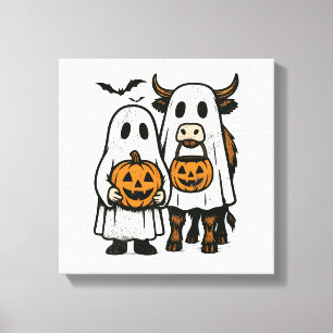 Toile Mignon automne vache des Highlands fantôme Hallowe