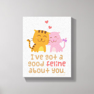Toile Mignon Chat Félin Amour Confession Pun Humour