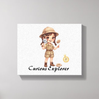 Toile Mignon Graphisme de Fille Exploratrice Chibi