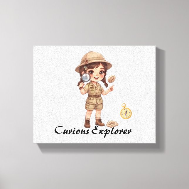 Toile Mignon Graphisme de Fille Exploratrice Chibi  (Recto)