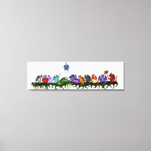 toile mignonne de beaucoup de dragons