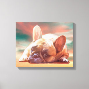 Toile Mignonne French Bulldog Eau Couleur Art Peinture