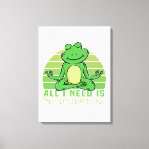 Toile Mignonne grenouille faisant du yoga.