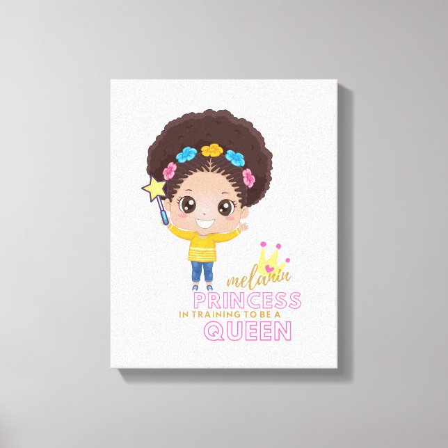 Toile Mignonnes Filles Melanin Princesse Entraînement Po (Recto)