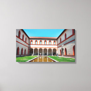 Toile milan italie piscine Sforza Château Courtyard poin