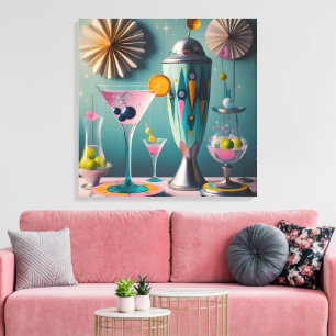 Toile Milieu du siècle, temps des cocktails futuristes a