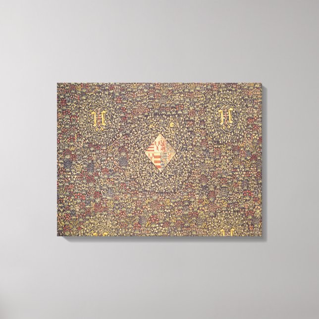 Toile Mille fleurs aux armoiries de (Recto)