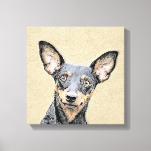 Toile Miniature Pinscher Peinture mignonne Chien Art ori