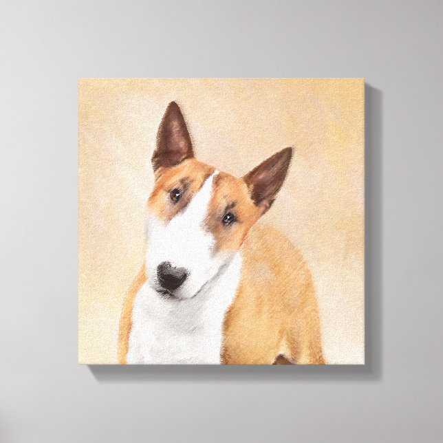 Toile Miniature Taureau Terrier Peinture - Joli Original (Recto)