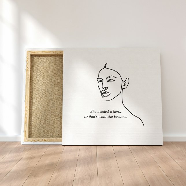 Toile Minimal Noir Elle Est Devenue Un Héros Inspiration (Créateur téléchargé)
