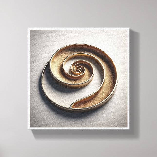 Toile Minimalist Golden Spiral - Modern Geometric 3D Rel (Recto)