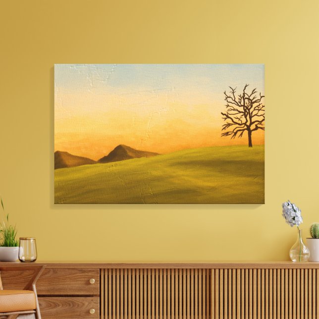 Toile Minimalist Landscape with Bare Tree (Insitu(Salon))