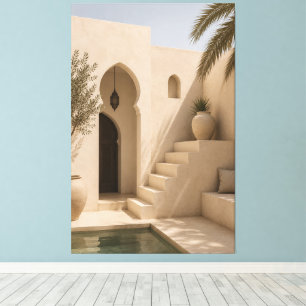 Toile Minimalist Moroccan Riad Canvas Print 