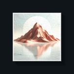 Toile Minimalist Terracotta Mountain - Modern Abstract L<br><div class="desc">A serene and minimalist abstract landscape featuring a majestic mountain in warm terracotta tones with intricate pleated textures. Set against a large, soft white sun and a reflective marble-like floor, this piece embodies peaceful modern elegance. Ideal for Scandi-boho living rooms, contemporary office spaces, or as a calming focal point in...</div>