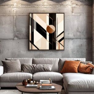 Toile Minimaliste Abstrait Géométrique avec Cercle