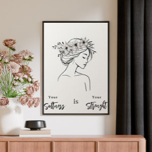 Toile Minimaliste Femme Art Linéaire Scandinave Neutre