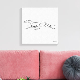 Toile Minimaliste Greyhound en course Art en ligne simpl