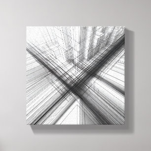Toile Minimaliste Moderne Urbain Fil de Fer - Abstrait 3