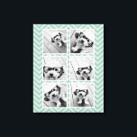 Toile Mint Chevron Motif avec Collage photo 6 tendance<br><div class="desc">Utilisez des photos de compte Instagram ou d'autres applications de partage populaires avec six photos carrés pour créer un cadeau unique et personnel. Ou vous pouvez garder le chiot hipster et faire un gardien branché. Si vous avez besoin d'ajuster les images,  cliquez sur l'outil personnaliser pour apporter des modifications.</div>