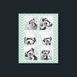 Toile Mint Chevron Motif avec Collage photo 6 tendance<br><div class="desc">Utilisez des photos de compte Instagram ou d'autres applications de partage populaires avec six photos carrés pour créer un cadeau unique et personnel. Ou vous pouvez garder le chiot hipster et faire un gardien branché. Si vous avez besoin d'ajuster les images,  cliquez sur l'outil personnaliser pour apporter des modifications.</div>