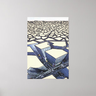 Toile Mirage Urbain : Canyons de Béton sur Terres Arides