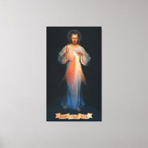 Toile Miséricorde divine, Saint Faustina, Jésus Je fai