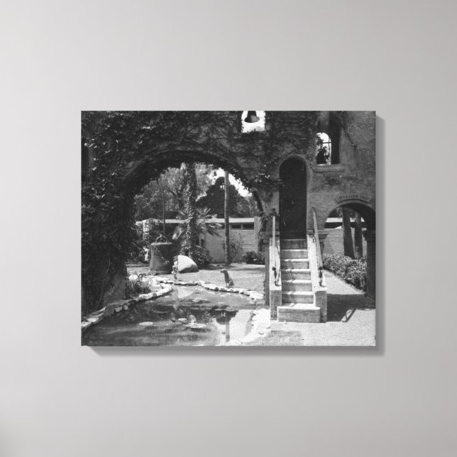 Toile Mission Inn Courtyard of Riverside, CA Photograph (Recto)