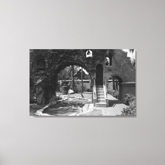 Toile Mission Inn Courtyard of Riverside, CA Photograph (Recto)