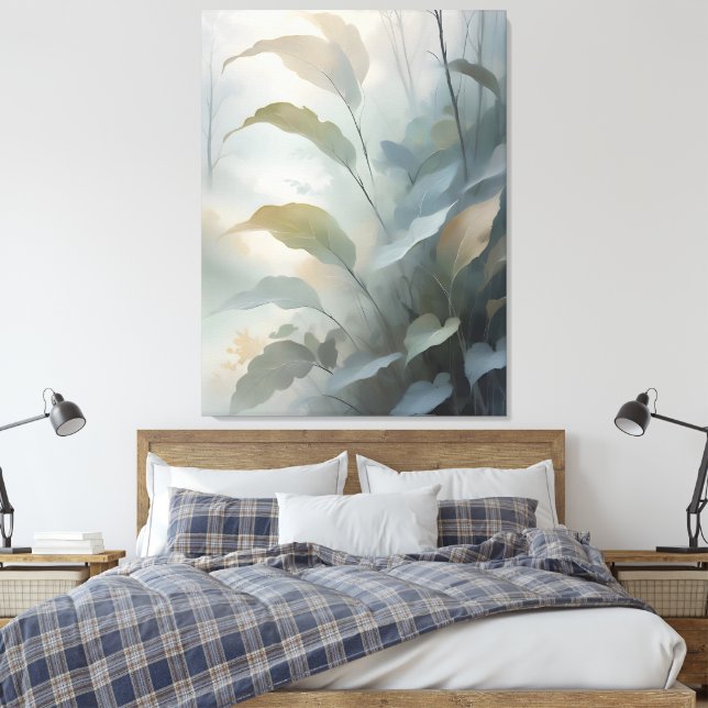 Toile Misty Feuilles du matin dans la forêt (Insitu(Chambre))
