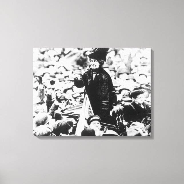 Toile Mme Emmeline Pankhurst s'adressant à une foule (Recto)