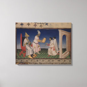 Toile Mme Fr 2810 f.3v Kublai Khan (1214-94) donnant son