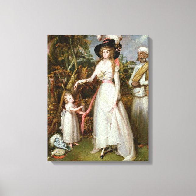 Toile Mme Graham de Kinross, sa fille et un Jamadar, (Recto)