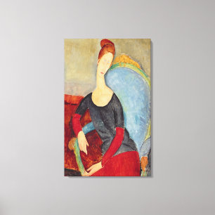 Toile Mme Hebuterne dans une chaise bleue, 1918