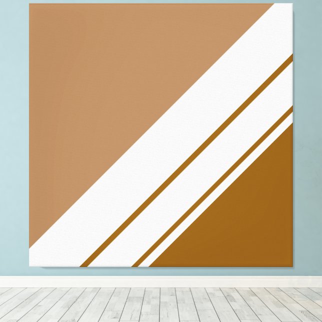 Toile Mocha Brown White Racing Stripes (Insitu (Plancher de Bois))