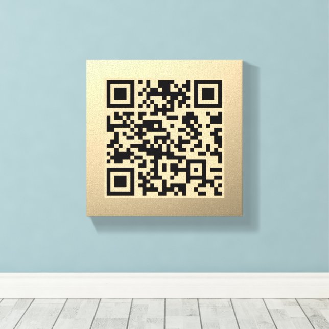 Toile Modèle de code QR instantanément modifiable | Faux (Insitu (Plancher de Bois))