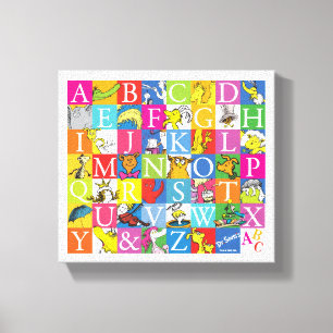 Toile Modèle de lettres en bloc colorées de l'alphabet d