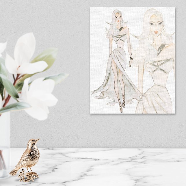 Toile Modèle de mode Vogue Aquarelle (Créateur téléchargé)