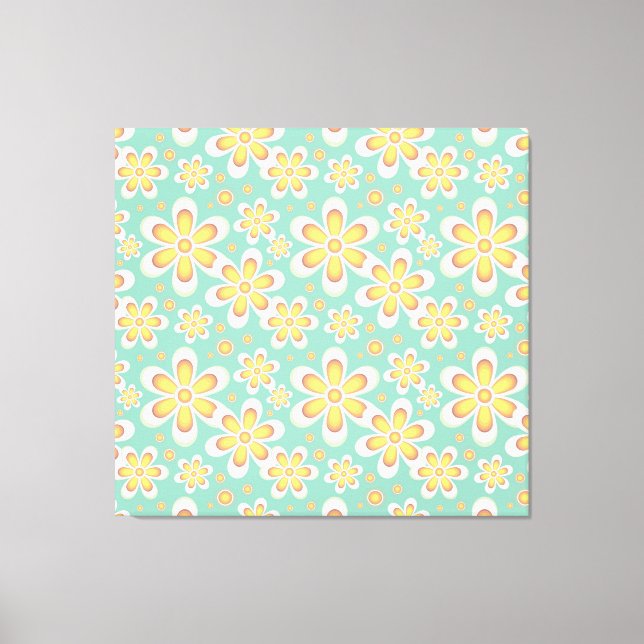 Toile Modèle floral jaune (Recto)