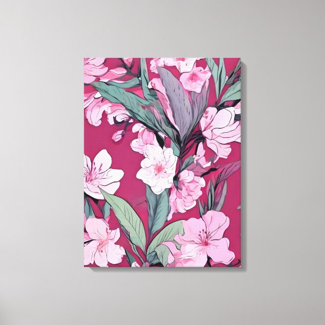 Toile Modèle floral rose (Recto)