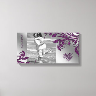 Toile Modèle photo imprimé  violet Feuilles