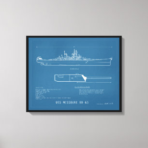 Toile Modèle USS Missouri BB-63