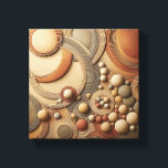 Toile Modern 3D Abstract Geometric Art - Layered Concent<br><div class="desc">A captivating 3D digital composition featuring an intricate arrangement of layered concentric circles and smooth floating spheres. The artwork showcases a harmonious blend of warm earth tones, including terracotta, sand, taupe, and charcoal grey. With its rich textures and rhythmic depth, this sophisticated piece is perfect for adding a modern, architectural...</div>