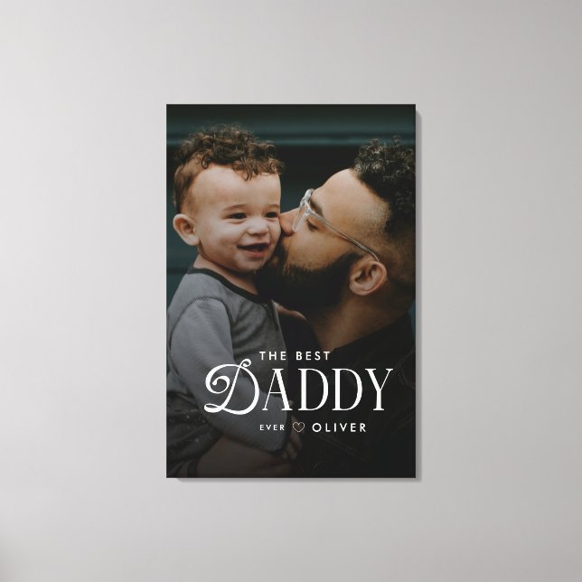 Toile Modern Best Daddy Ever Photo Personalized Canvas (Recto)